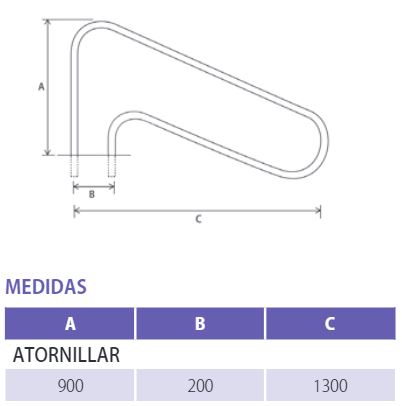 Barandilla Salida B acero inoxidable