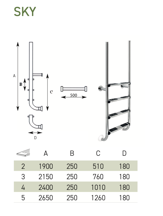 Escalera Sky diseño elegante acero inoxidable