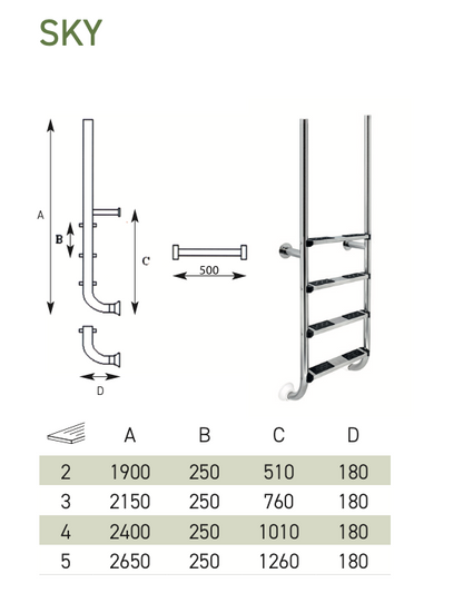 Escalera Sky diseño elegante acero inoxidable