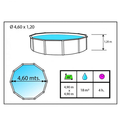 Piscina circular con columnas 460x120 cm Filtro Arena