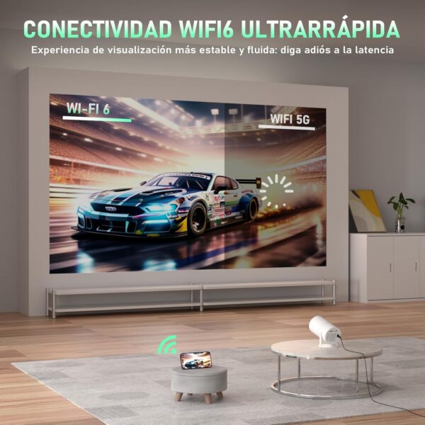 Mini proyector portatil xuanpad con wifi-6 bluetooth, 4K - Imagen 4
