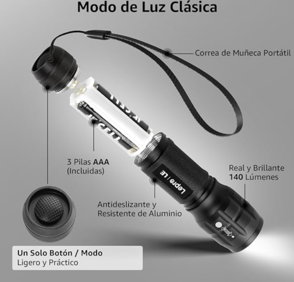 Linterna Lepre LED Alta Potencia L8000,