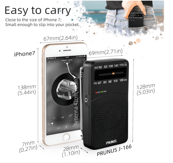 PRUNUS J-166 Radio Portatil a pilas - Imagen 2