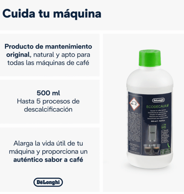 de'longhi ecodecalk descalcificador universal 500 ml para cafetera - Imagen 2