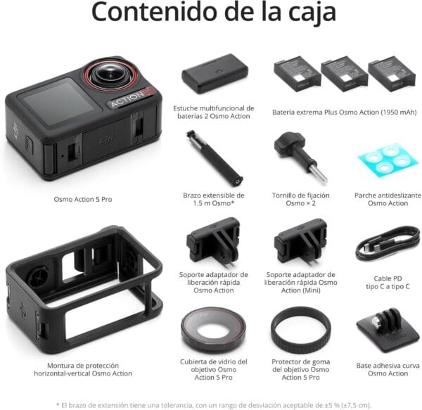DJI Pack Aventura Osmo Action 5 Pro, cámara de acción 4K con Sensor 1/1.3" - Imagen 5