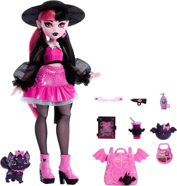 Monster High Fabulosa Draculaura Muñeca articulada con Mascota Count Fabulous - Imagen 5