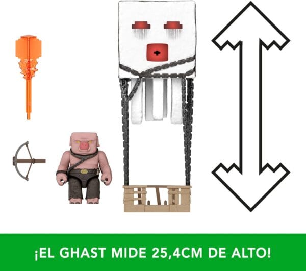 Mattel Minecraft Ghast de ataque con proyectiles Conjunto de figuras de acción con luces - Imagen 3
