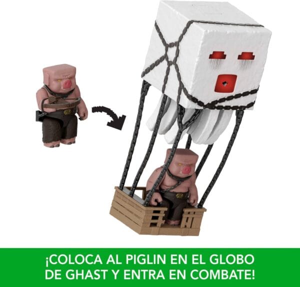 Mattel Minecraft Ghast de ataque con proyectiles Conjunto de figuras de acción con luces - Imagen 4
