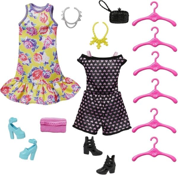 Barbie Fashionista Armario portátil para Ropa de muñeca, Incluye 3 Looks completos - Imagen 4