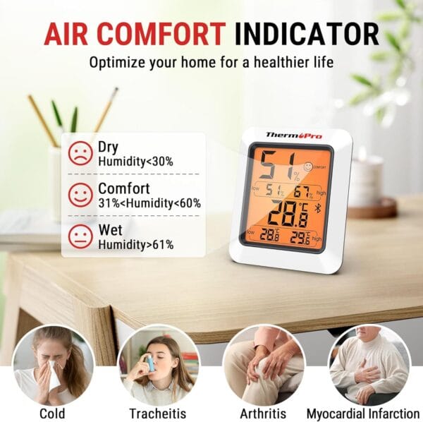ThermoPro TP350 Higrómetro Bluetooth - Imagen 3