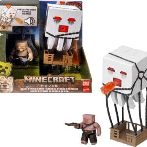 Mattel Minecraft Ghast de ataque con proyectiles Conjunto de figuras de acción con luces
